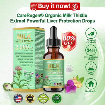 𝗢𝗳𝗳𝗶𝗰𝗶𝗮𝗹 𝗦𝘁𝗼𝗿𝗲:CareRegen® 𝗢𝗿𝗴𝗮𝗻𝗶𝗰 𝗠𝗶𝗹𝗸 𝗧𝗵𝗶𝘀𝘁𝗹𝗲 𝗘𝘅𝘁𝗿𝗮𝗰𝘁 𝗣𝗼𝘄𝗲𝗿𝗳𝘂𝗹 𝗟𝗶𝘃𝗲𝗿 𝗣𝗿𝗼𝘁𝗲𝗰𝘁𝗶𝗼𝗻 𝗗𝗿𝗼𝗽𝘀 🌿 𝐂𝐥𝐢𝐧𝐢𝐜𝐚𝐥𝐥𝐲 𝐩𝐫𝐨𝐯𝐞𝐧, 𝐡𝐢𝐠𝐡𝐥𝐲 𝐜𝐨𝐧𝐜𝐞𝐧𝐭𝐫𝐚𝐭𝐞𝐝 𝐟𝐨𝐫𝐦𝐮𝐥𝐚 𝐭𝐡𝐚𝐭 𝐝𝐞𝐭𝐨𝐱𝐢𝐟𝐢𝐞𝐬 𝐭𝐡𝐞 𝐥𝐢𝐯𝐞𝐫, 𝐫𝐞𝐥𝐢𝐞𝐯𝐞𝐬 𝗳𝗮𝘁𝘁𝘆 𝗹𝗶𝘃𝗲𝗿, 𝗵𝗲𝗽𝗮𝘁𝗶𝘁𝗶𝘀 & 𝗹𝗶𝘃𝗲𝗿 𝘀𝘁𝗿𝗲𝘀𝘀 — 𝗻𝘂𝗿𝘁𝘂𝗿𝗲 𝘆𝗼𝘂𝗿 𝗹𝗶𝘃𝗲𝗿, 𝗳𝗮𝘀𝘁𝗲𝗿 & 𝘀𝗮𝗳𝗲𝗹𝘆. 🌿